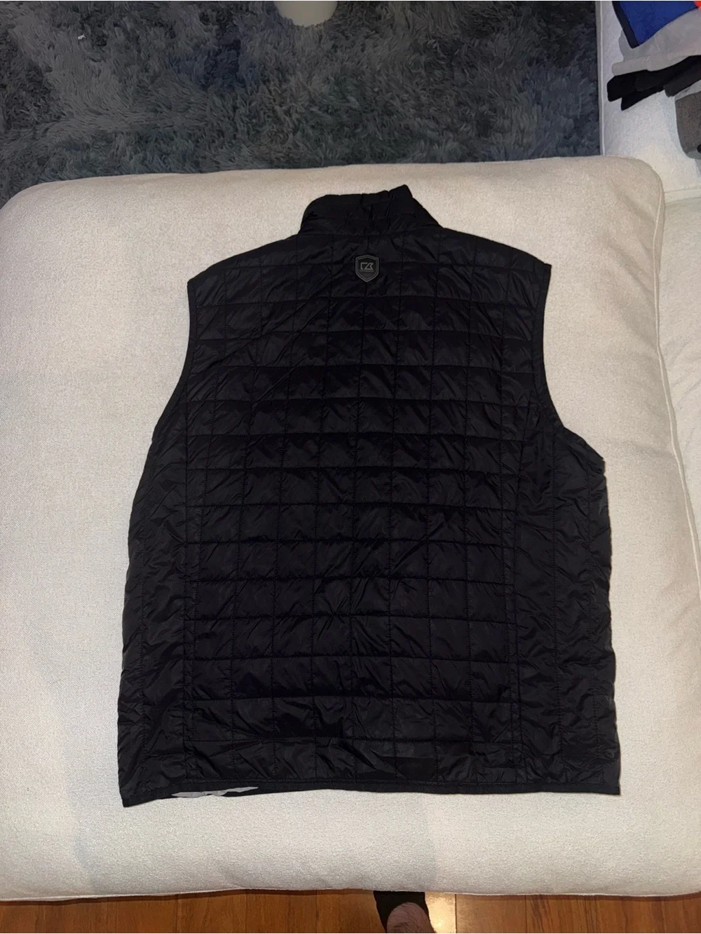 Cutter & Buck Black Quilted Vest with Maroon & Gold Minnesota Logo